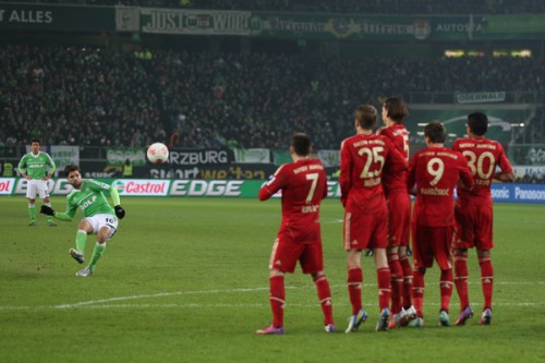 2013.2.15 ブンデスリーガ第22節 ヴォルフスブルク 0－2 バイエルン