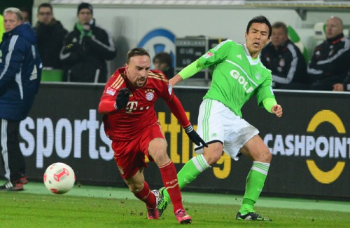 2013.2.15 ブンデスリーガ第22節 ヴォルフスブルク 0－2 バイエルン