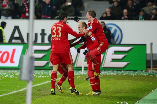 2013.2.15 ブンデスリーガ第22節 ヴォルフスブルク 0－2 バイエルン