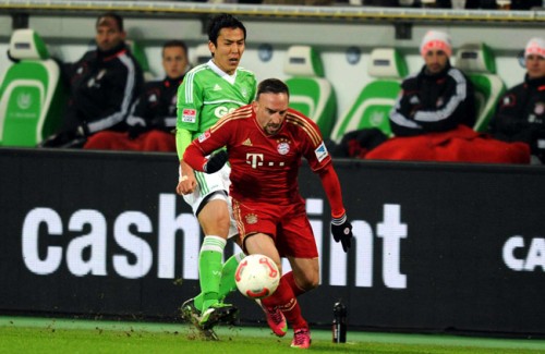 2013.2.15 ブンデスリーガ第22節 ヴォルフスブルク 0－2 バイエルン