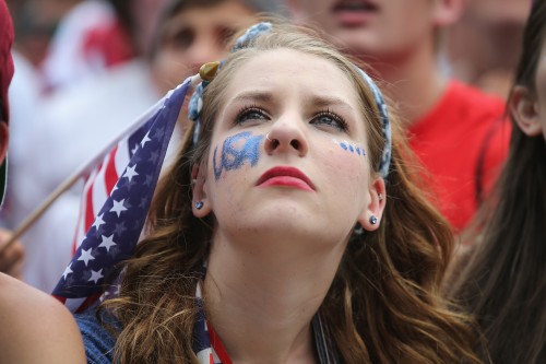 Soccer Fans Gather To Watch US Team's Knockout Stage Match Against Belgium