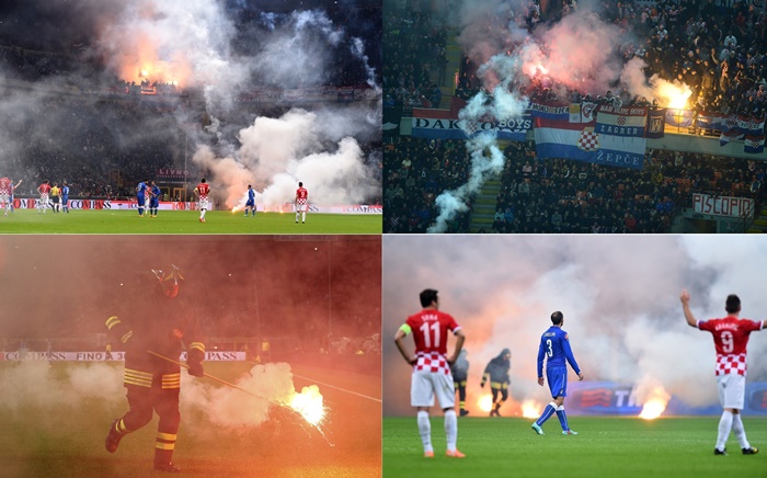 Uefa 伊代表戦のクロアチアファン発煙筒投げ込み事件を調査へ サッカーキング