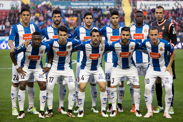 Espanyol team during La Liga match between Levante UD and