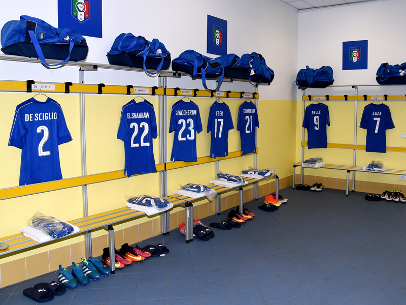 イタリア代表のロッカールーム　[写真]＝Getty Images