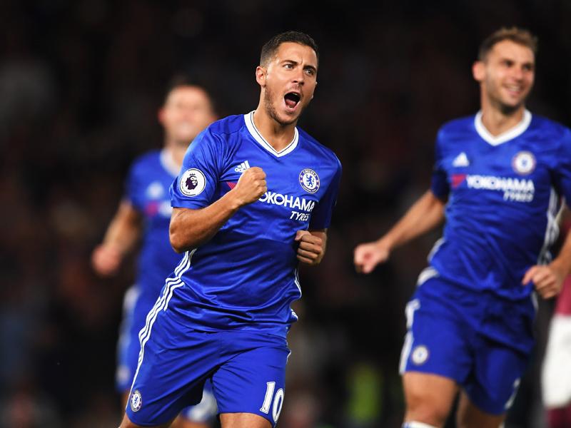 PKで先制ゴールを決めたアザール　[写真]＝Chelsea FC via Getty Images