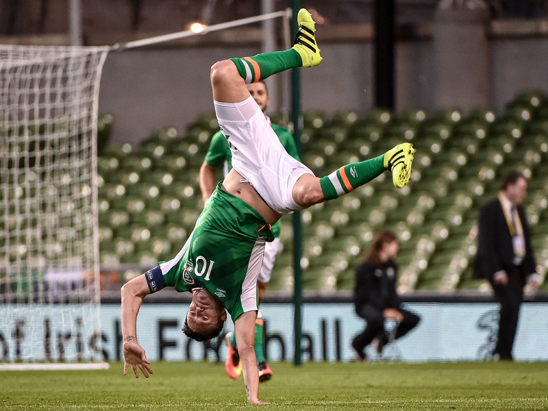 お馴染みのゴールセレブレーションも披露した　[写真]＝Sportsfile via Getty Images