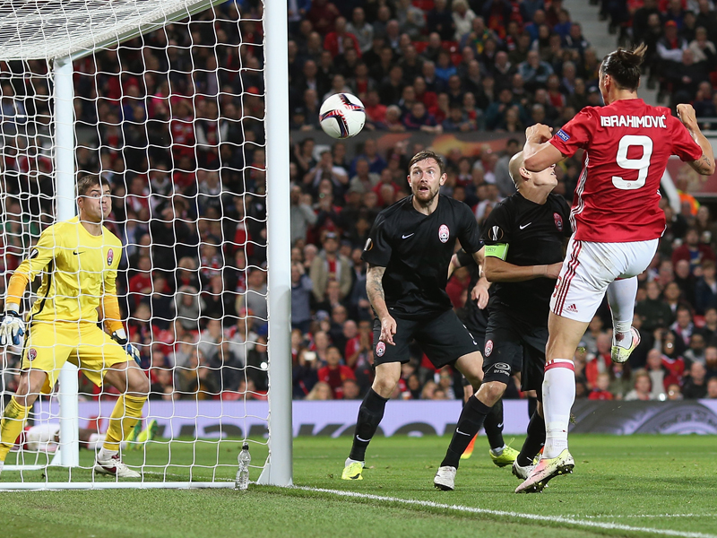 ヘディングシュートで決勝ゴールを決めたイブラヒモヴィッチ（9番）　[写真]＝Man Utd via Getty Images