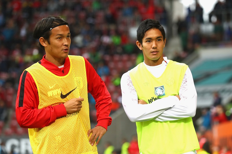 代表不参加が決定した武藤（右）と宇佐美（左） [写真]=Getty Images