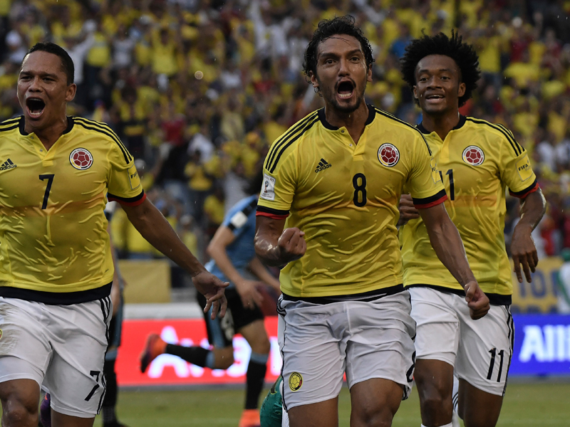 先制ゴールを決めて喜ぶアギラール（8番）　[写真]＝LatinContent/Getty Images