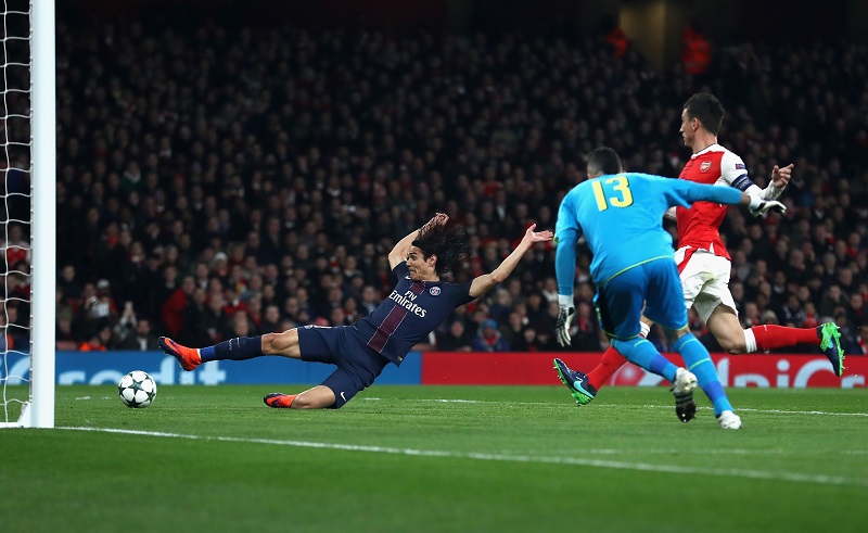 カバーニの先制ゴールのシーン [写真]＝Getty Images