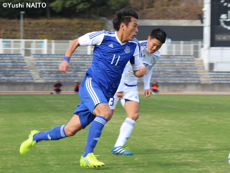 鋭い突破で存在感を見せた関西学院大MF森俊介　[写真]＝内藤悠史