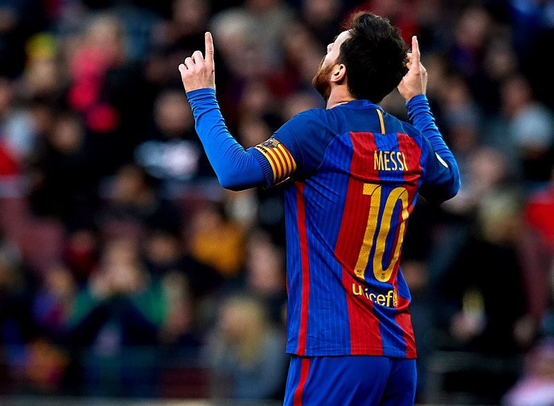 得点を喜ぶメッシ [写真]＝Getty Images