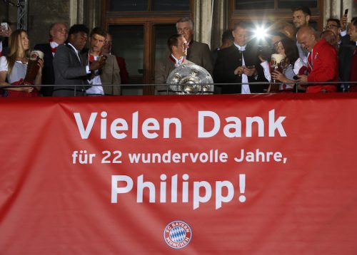 Bayern Muenchen Celebrate German Championship At Town Hall Balcony