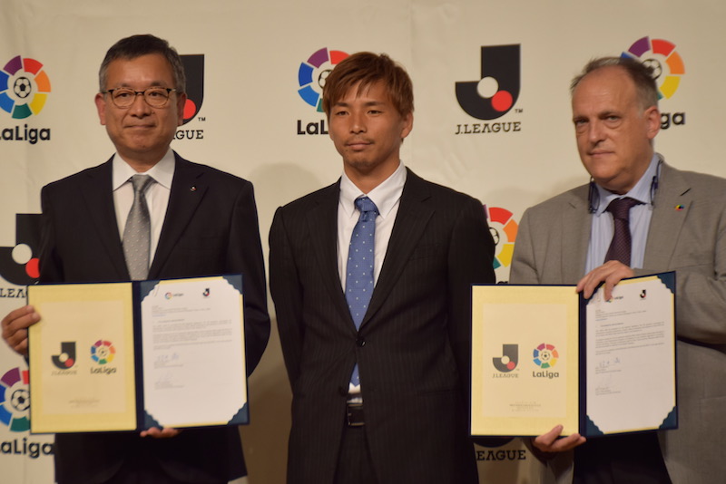 Jリーグがリーガと協定締結…会見出席の乾「日本にとって大きなチャンス」