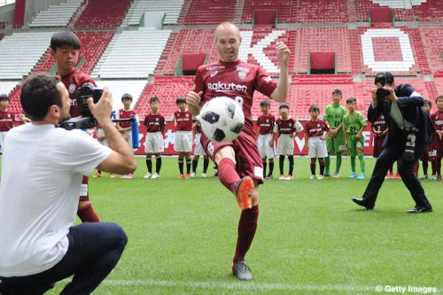 Andres Iniesta Meets Vissel Kobe Supporters