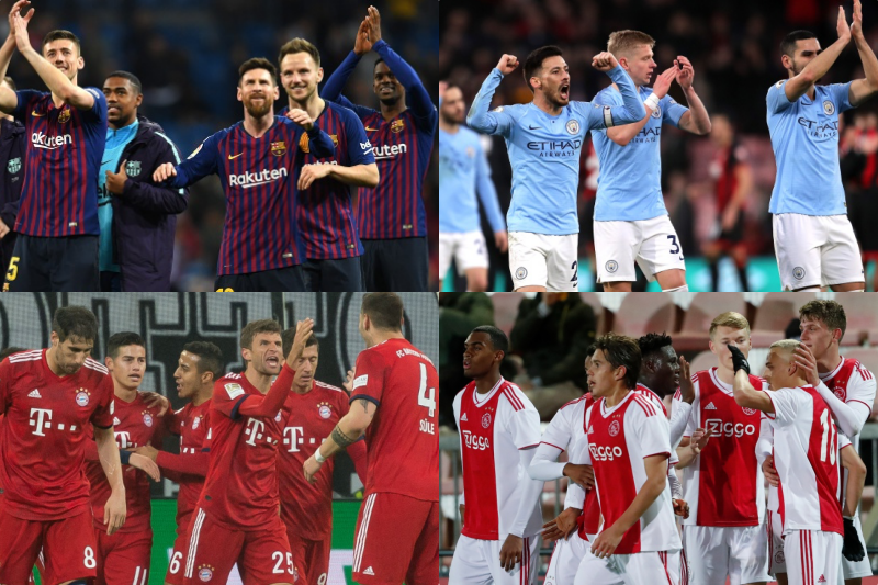 バルセロナ、マンチェスター・C、バイエルン、アヤックス