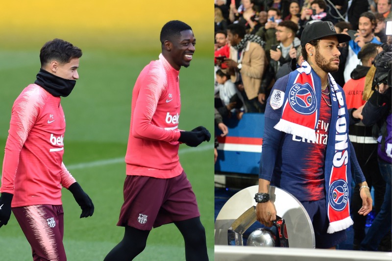 P・コウチーニョとO・デンベレ、ネイマール