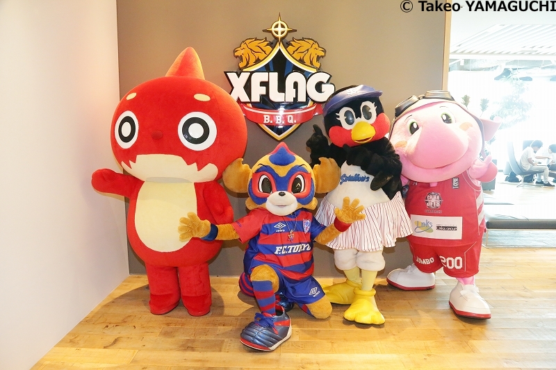 XFLAGサポーターズクラブのマスコットが襲来！ つばみ、東京ドロンパ、ジャンボくんが“フリップ芸”をした結果…
