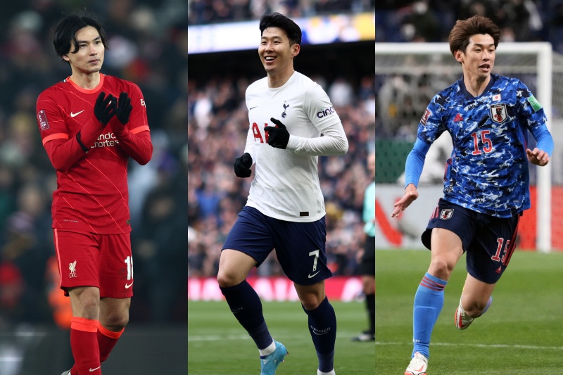 (左から)南野、ソン・フンミン、大迫