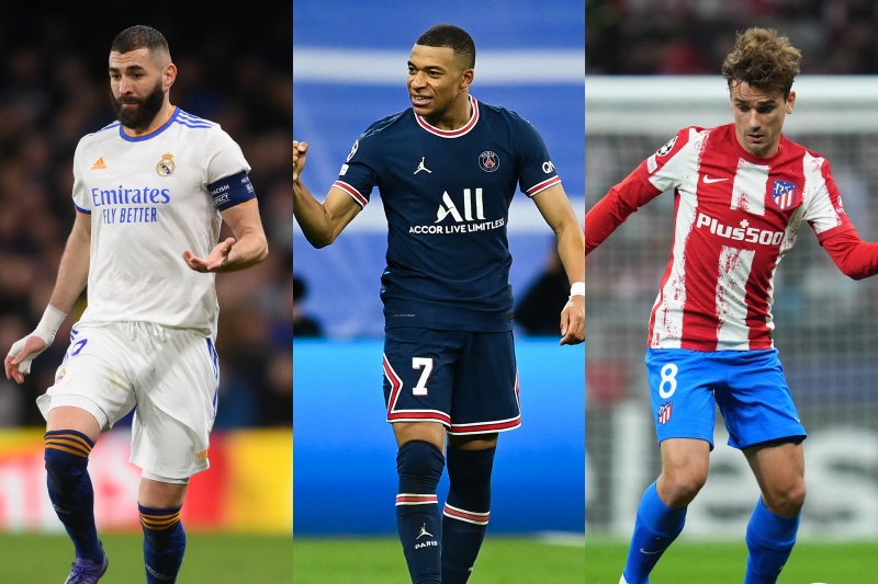 (左から)ベンゼマ、エンバペ、グリーズマン