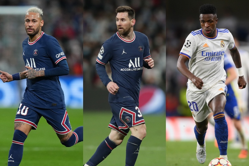 (左から)ネイマール、メッシ、ヴィニシウス