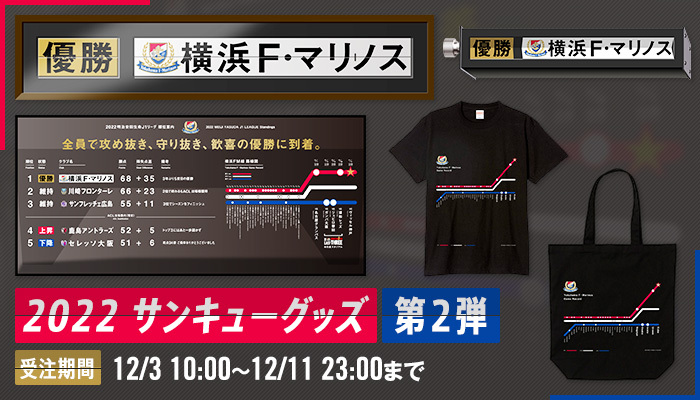 J1王者・横浜FM、話題の屋外広告“パタパタ順位表”が優勝記念グッズとして登場！