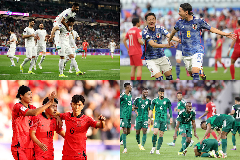 イラン代表、日本代表、韓国代表、サウジアラビア代表