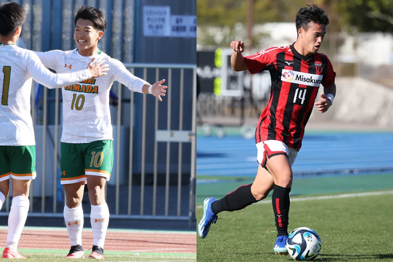 芝田（青森山田）[写真]=佐藤博之、高岡（日章学園）[写真]=吉田太郎