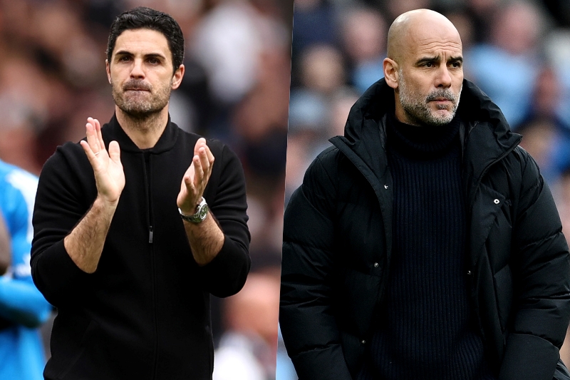 アルテタ監督とグアルディオラ監督