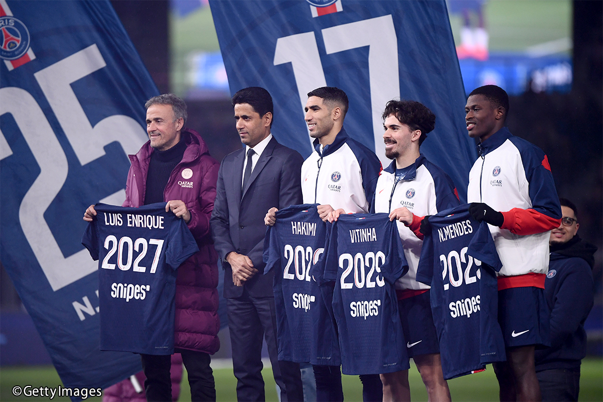 PSGが主力3選手との契約を2029年まで延長…ルイス・エンリケ監督との