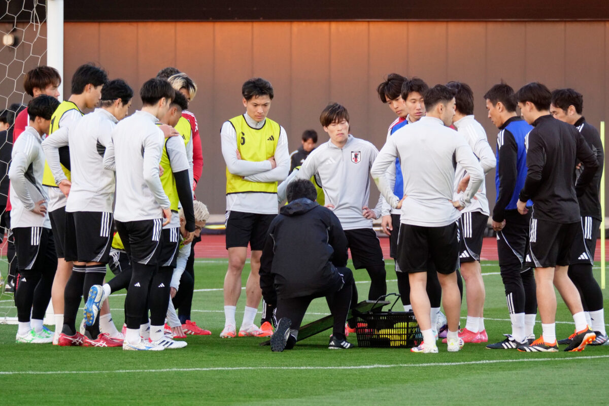 上田綺世＆守田英正が離脱…日本代表、サウジ戦へ25名で再始動！　6対6＋フリーマンの実践形式で汗流す
