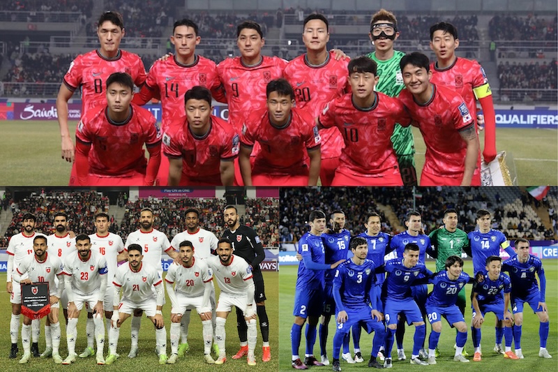 韓国代表、ウズベキスタン代表、ヨルダン代表