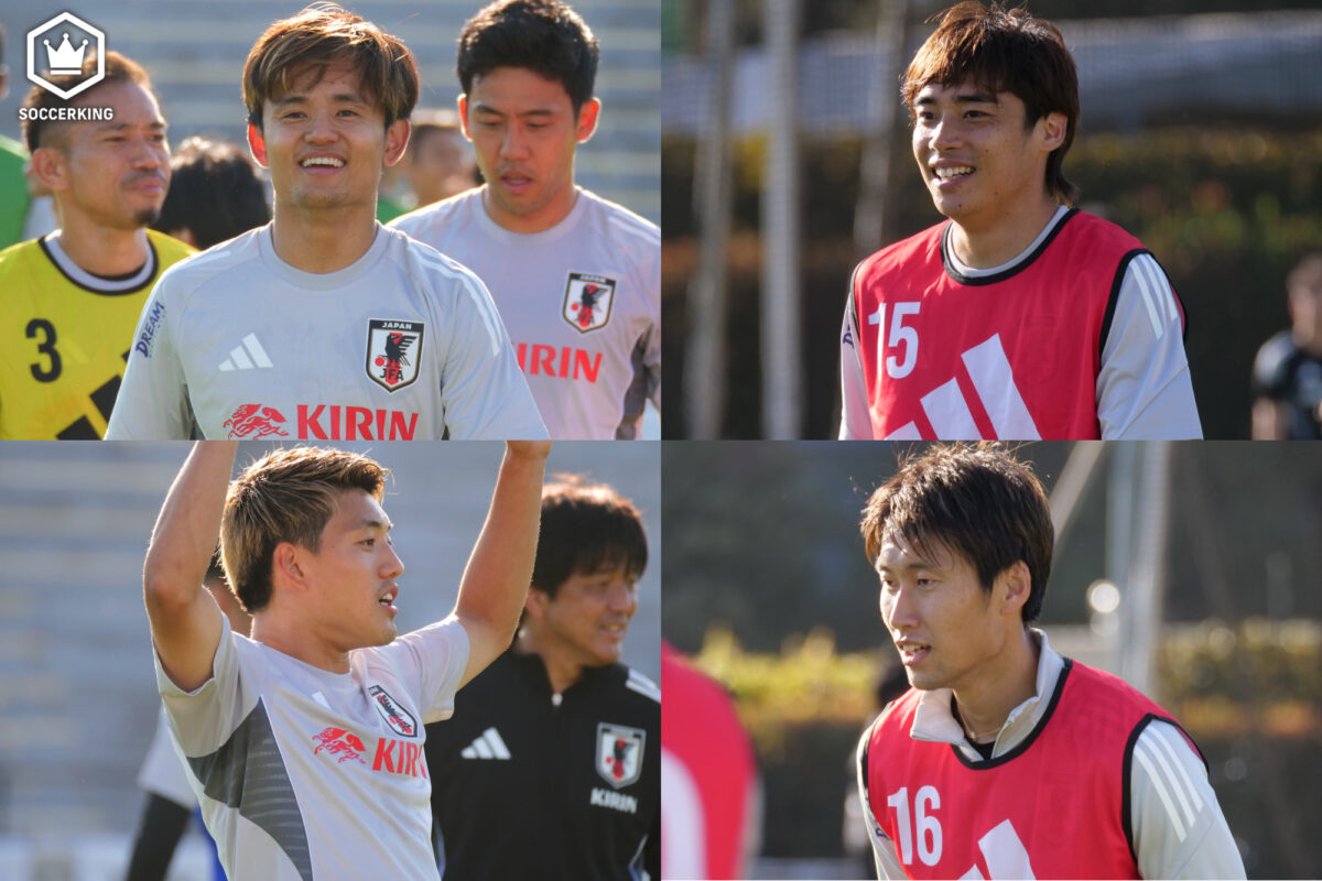 日本代表、前田大然＆菅原由勢合流で27名集結！　白熱のミニゲーム大会は“東京五輪日本代表チーム”が優勝