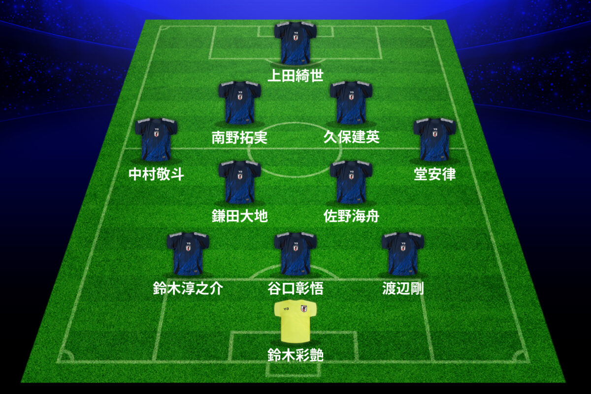 日本代表、ブラジル戦のスタメン発表！　パラグアイ戦から4名変更、久保建英や上田綺世らが先発