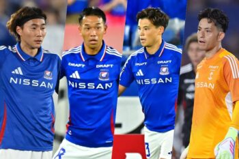 （左から）松原健、喜田拓也、宮市亮、飯倉大樹