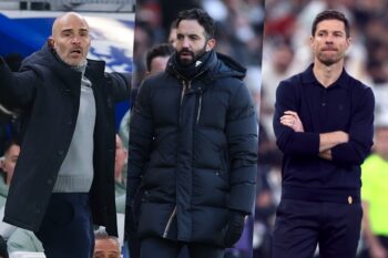 （左から）エンツォ・マレスカ氏、ルベン・アモリム氏、シャビ・アロンソ氏