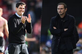 （左）アンドニ・イラオラ監督と（右）フランク・ランパード監督