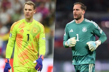 （左）マヌエル・ノイアーと（右）オリヴァー・バウマン