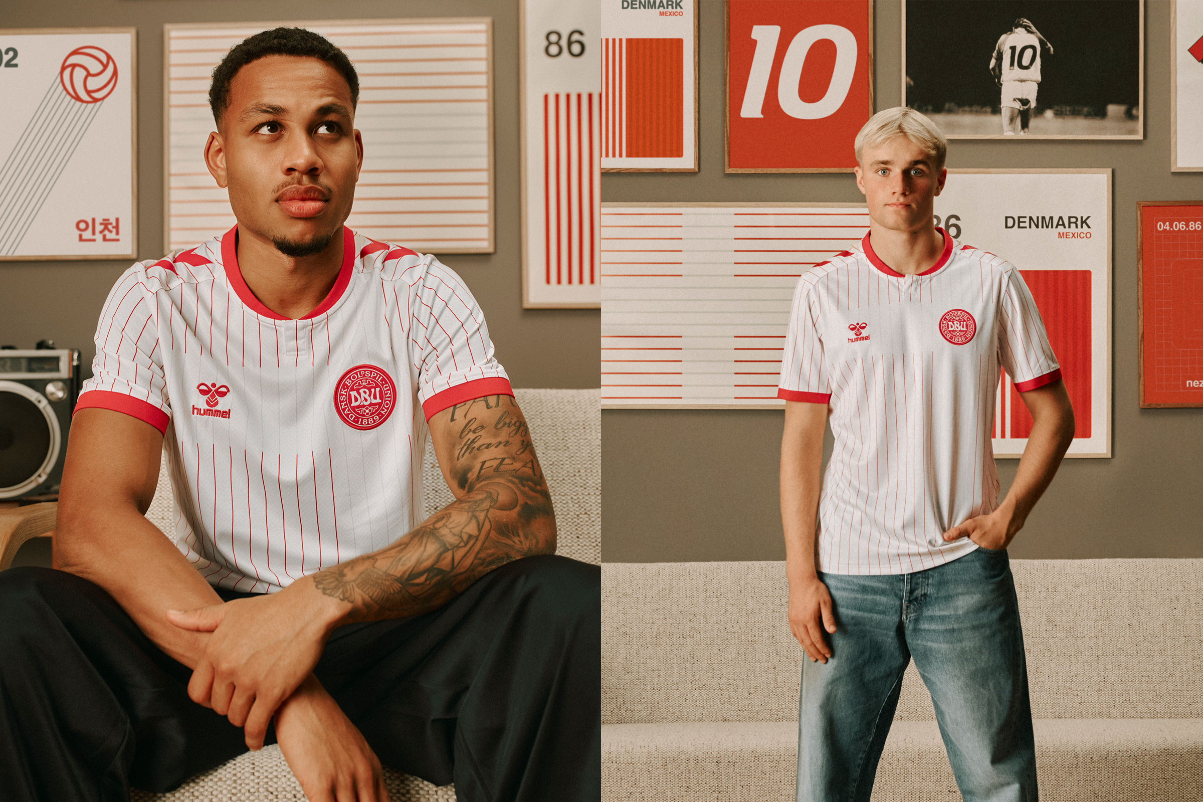 ヒュンメル、1986年ユニに敬意を表したデンマーク代表のアウェイユニフォームを発表！ 欧州PO決勝でお披露目予定