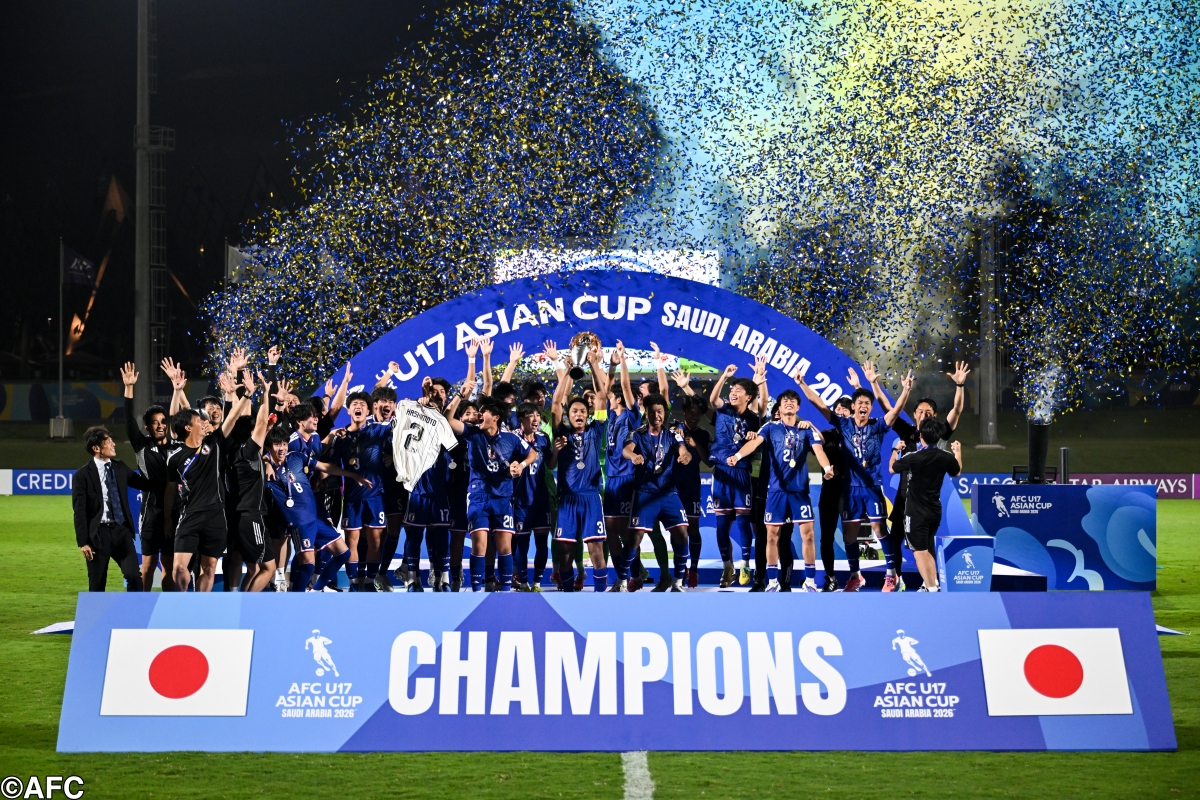 U-17日本代表、2大会ぶり5度目のアジア制覇! 北原槙は6点目で大会得点王&MVP