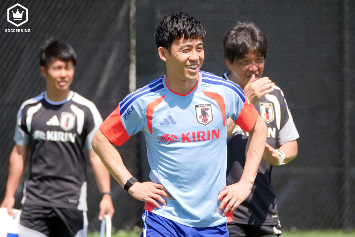 遠藤航が部分合流を報告「途中までやりました」　オランダ戦まで4日、森保一監督は「初戦でプレーできる」と明言済み