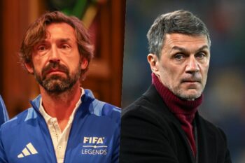 （左）アンドレア・ピルロ氏と（右）パオロ・マルディーニ氏